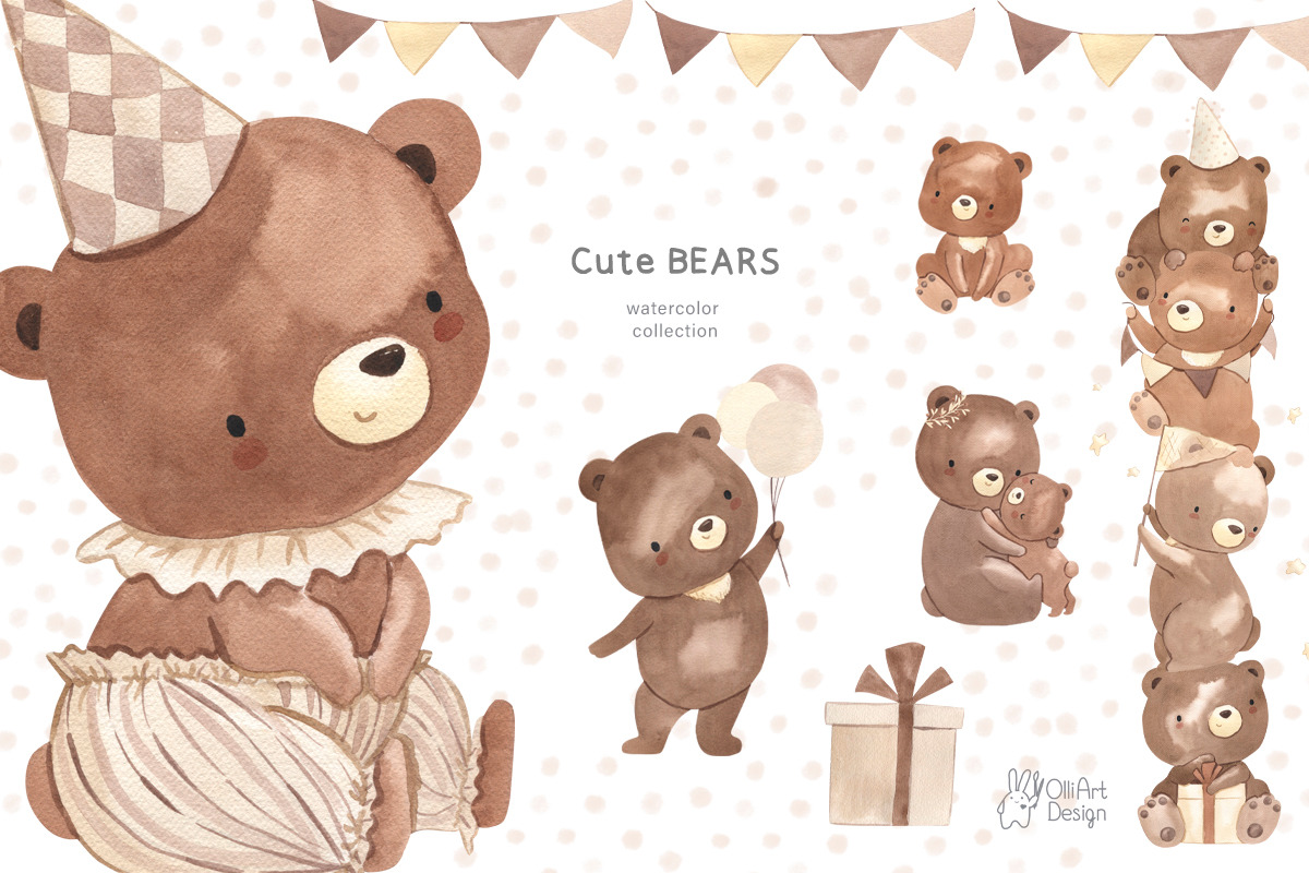 Boho nursery BUNDLE. Watercolor, an Animal Illustration by OlliArtDesign (Photo 7 of 8)