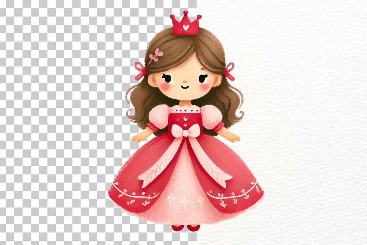 Cute Watercolor Princess Clipart, a Person Illustration by Nicolle's Colorful Art (Photo 6 of 6)