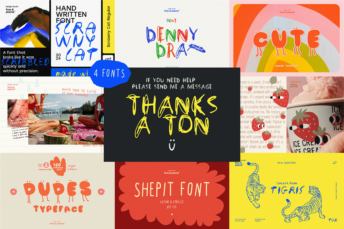 Font Bundle 50%Off-Latine & Cyrillic, a Handwritten Font by line & plane (Photo 6 of 6)