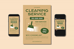 Cleaning Service Flyer Set