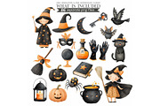 Cute Halloween Family Clipart, an Illustration by CharmClipart (Thumbnail 6 of 8)