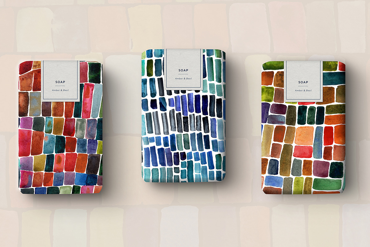 15 Watercolor Mosaic Backgrounds, a Texture Graphic by Sweet Fig (Photo 8 of 10)