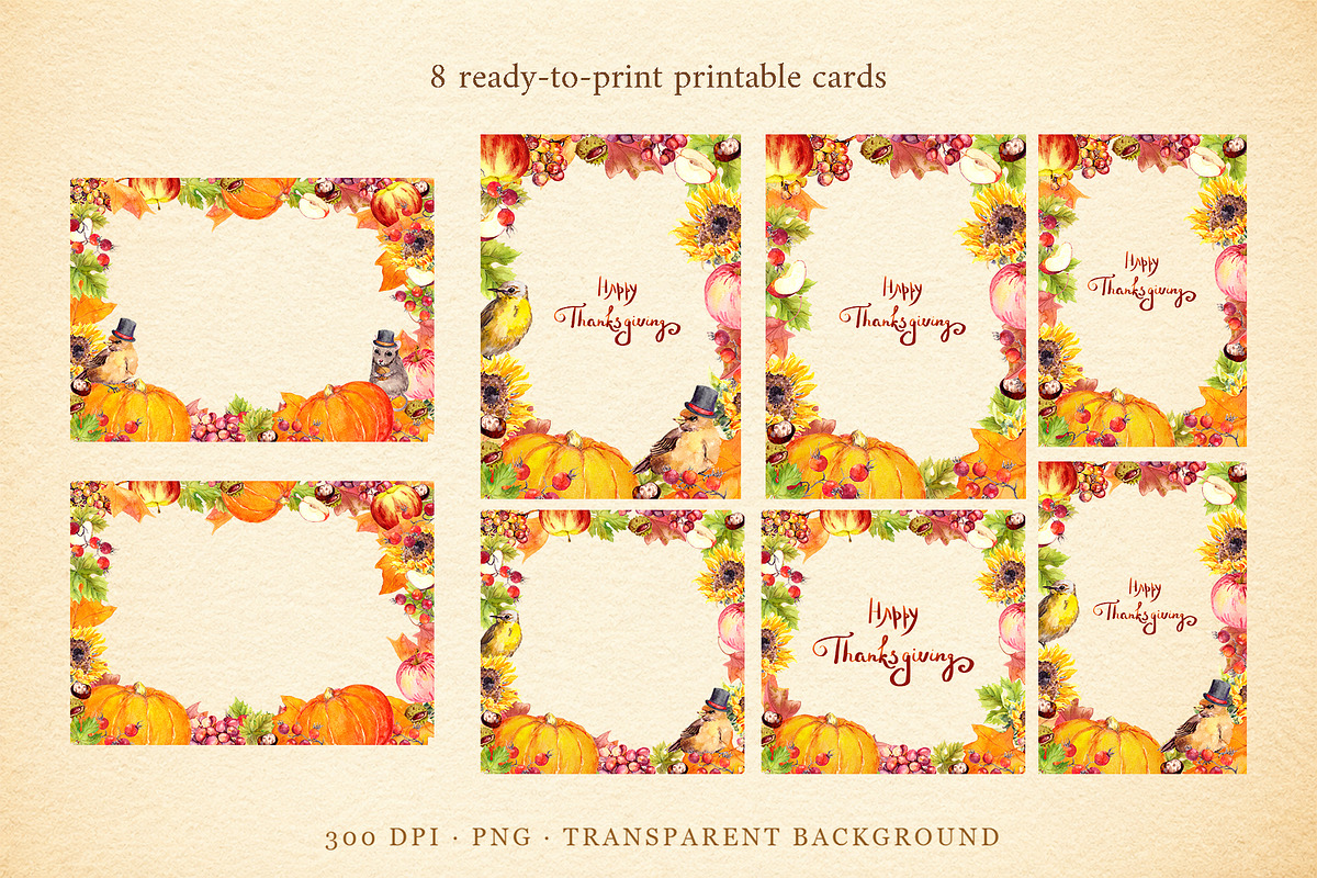 Autumn Thanksgiving Clipart PNG, a Seasonal Illustration by Where summer is (Photo 10 of 12)