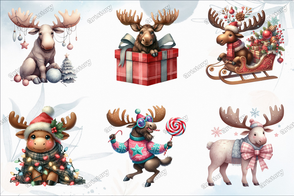 Cute Christmas Moose Sublimation, a Graphic by designcity5 (Photo 3 of 5)
