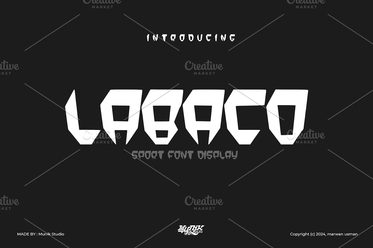 LABACO REGULAR FONT, a Sans Serif Font by MUNIK STUDIO 3D (Photo 1 of 6)