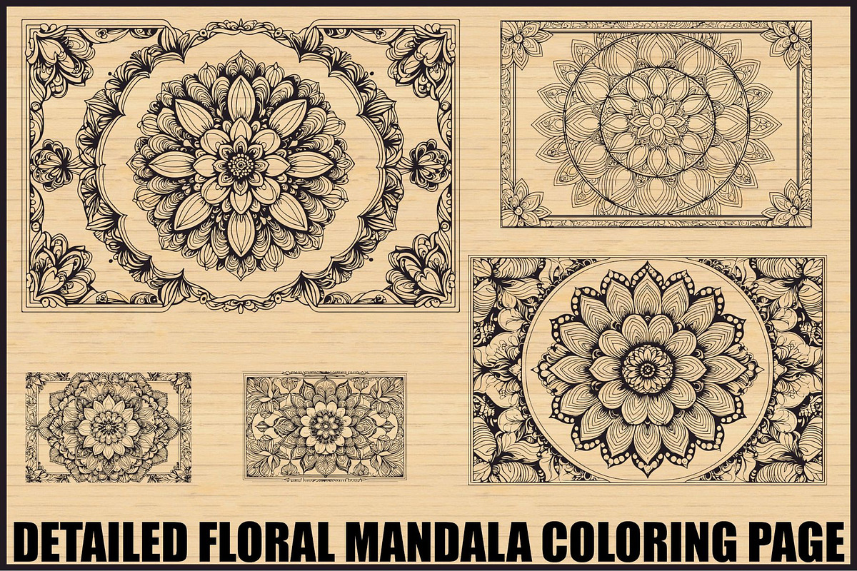 Intricate Floral Mandala Art Set, an Illustration by Designs_River (Photo 1 of 7)