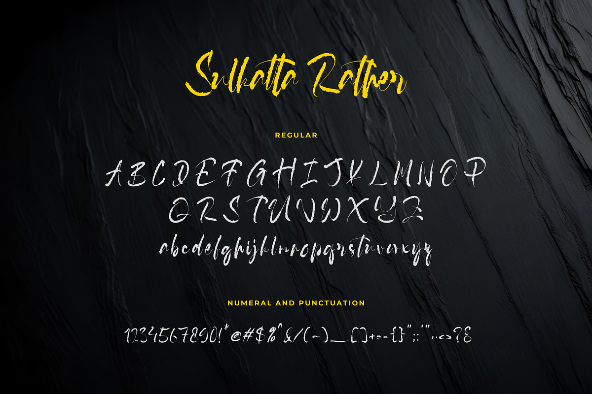 Sulkatta Rather - Rough Script Font, a Script Font by Sronstudio (Photo 12 of 13)