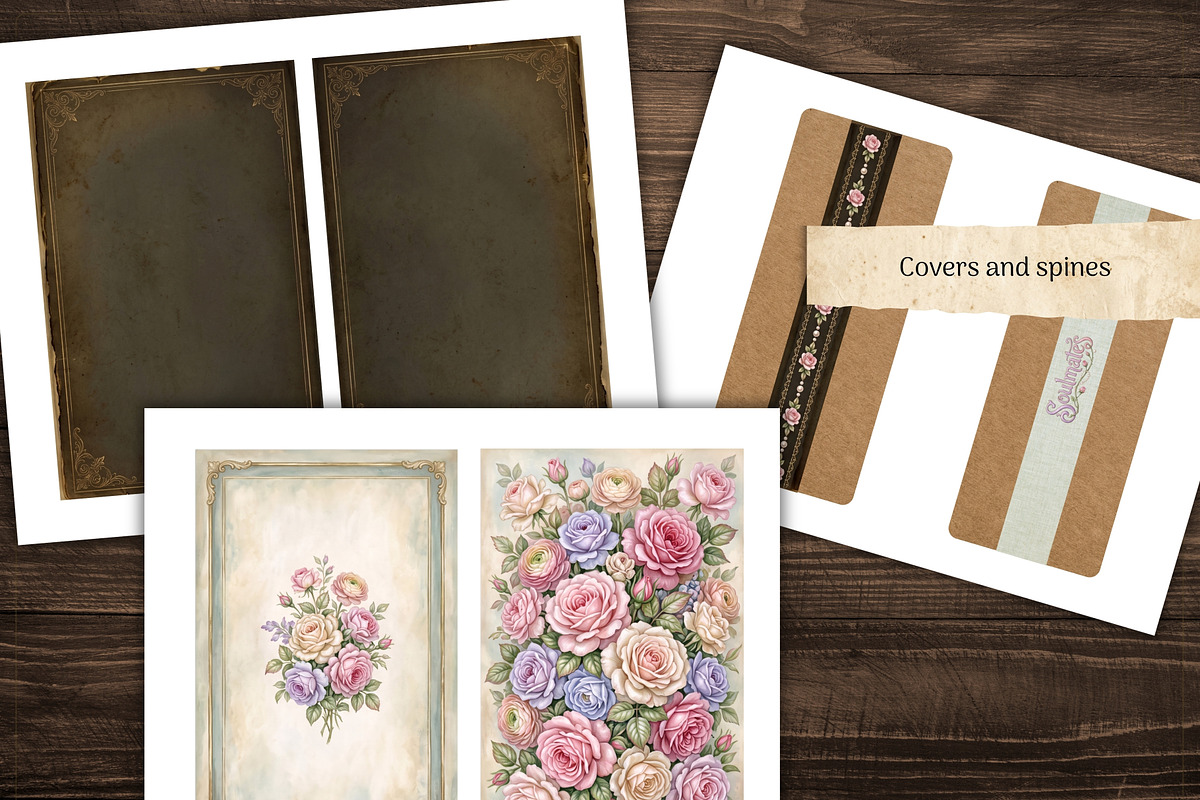 Shabby Chic Floral Junk Journal Kit, a Decorative Illustration by Print Haven Mochi Vintage (Photo 6 of 8)