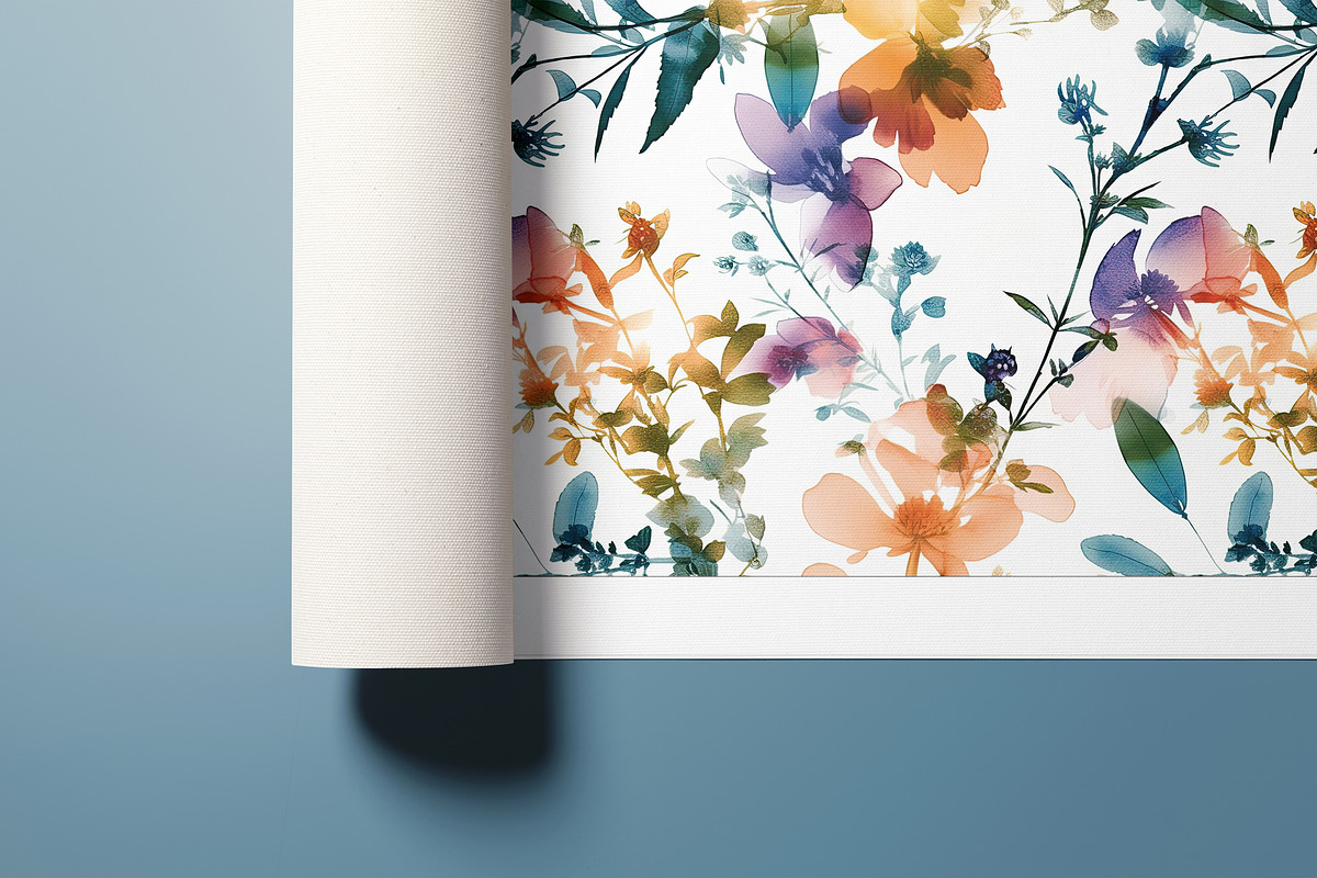 Watercolor Ink Floral Patterns, a Pattern Graphic by Ninterints (Photo 10 of 11)