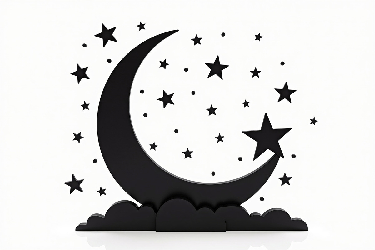 Crescent Moons and Star Silhouette, an Illustration by Amazin_art (Photo 9 of 31)