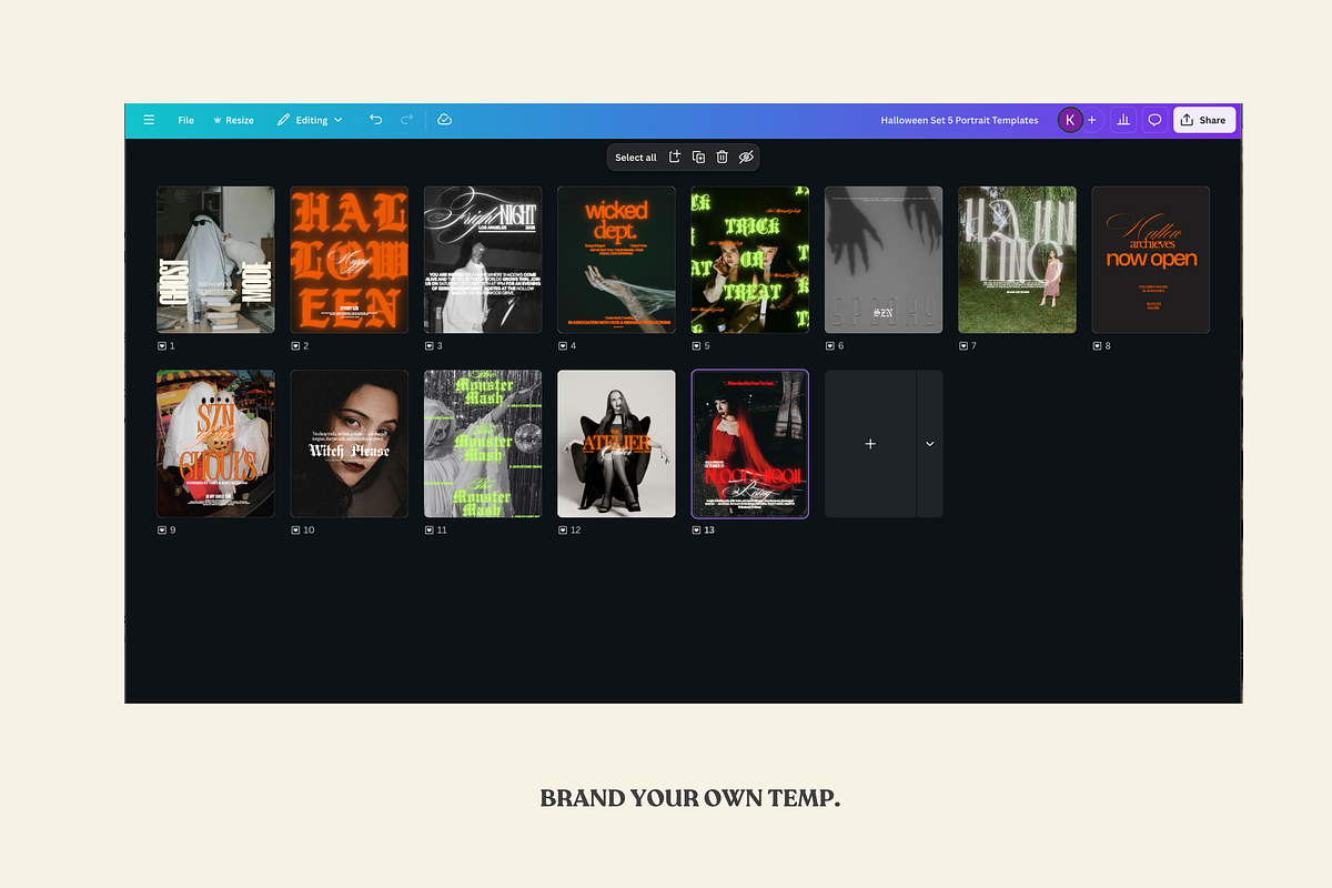 Halloween Canva Template Set 5, a Templates & Theme by BYOTstudios (Photo 5 of 12)