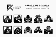 Great Wall of China Icon Vector, an Icon by Akatype Studio (Thumbnail 1 of 3)