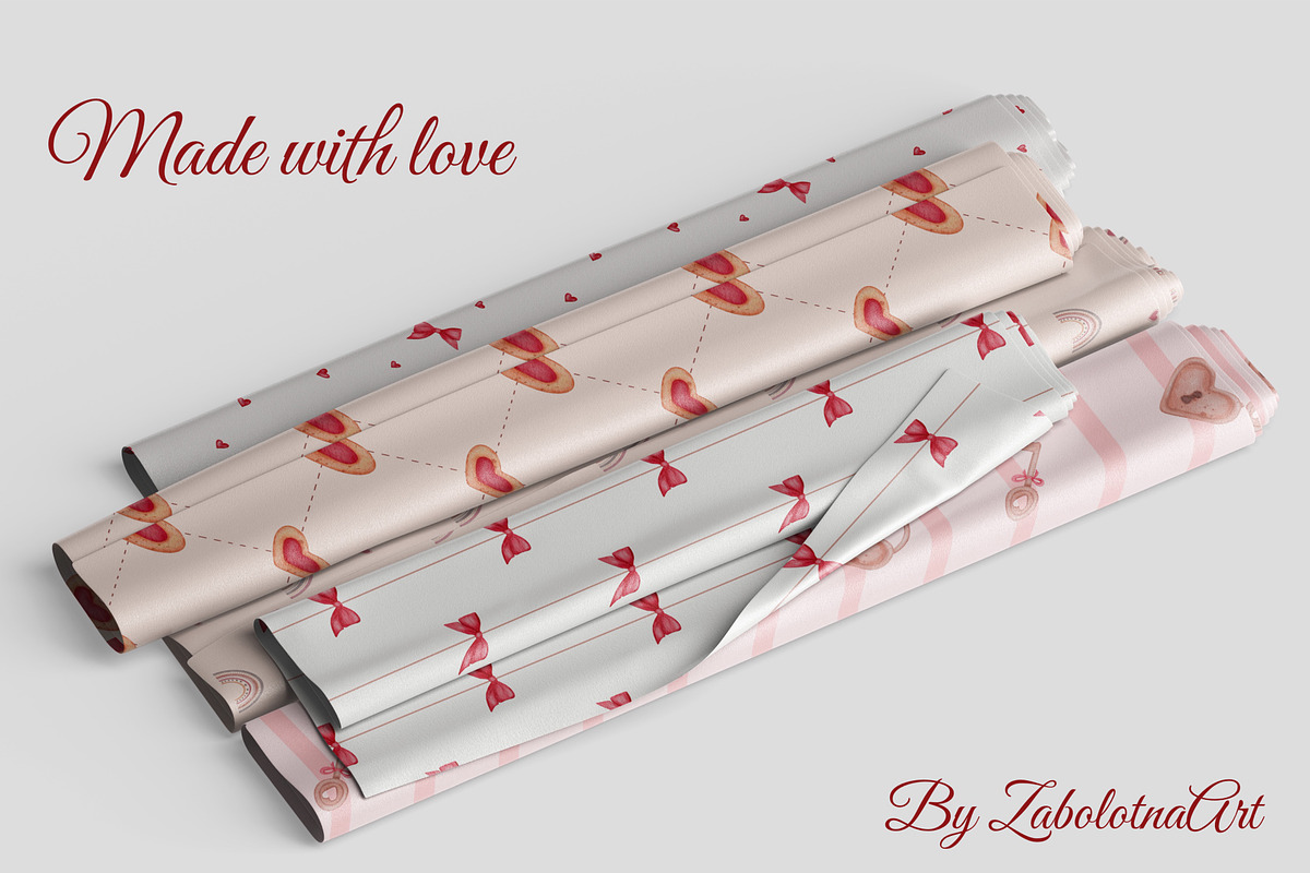 Valentine Watercolor Set, a Seasonal Illustration by ZabolotnaArt (Photo 11 of 11)