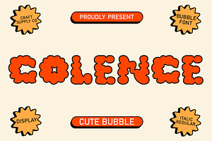 Colence – Cloudy Font, a Sans Serif Font by Craft Supply Co.
