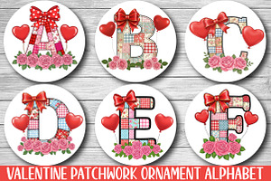 Valentine Patchwork Ornament Alphabe, a Graphic by CraftArtStudio