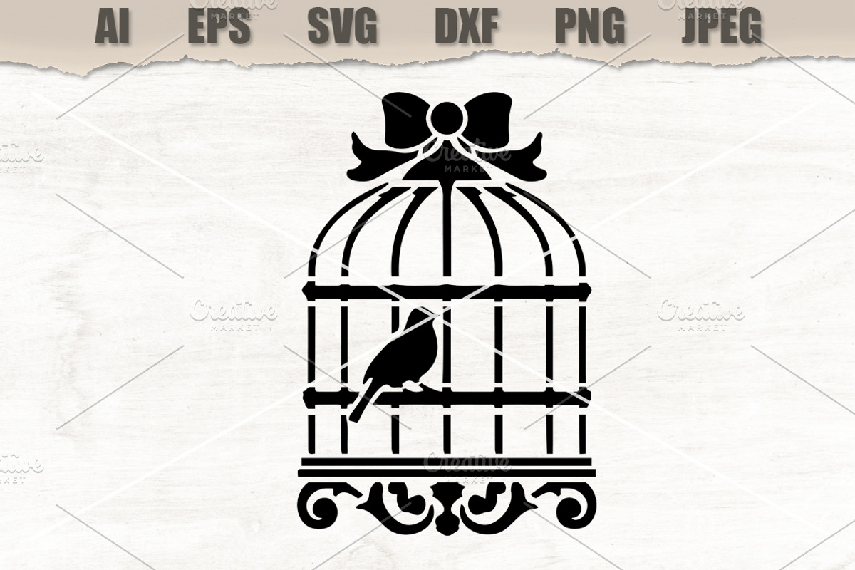 Stencil Vintage Birdcage, a Decorative Illustration by MARYCRAFTIRIA (Photo 1 of 3)