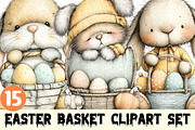 Easter Basket Clipart Set, a Graphic by CitraGraphics (Thumbnail 1 of 5)
