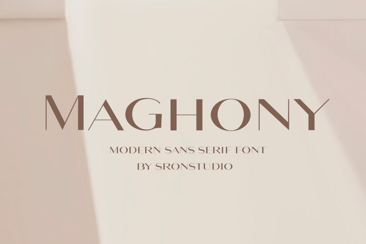 Maghony - Modern Sans Serif Font, a Sans Serif Font by Sronstudio (Photo 1 of 9)