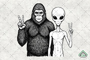 Bigfoot Alien Spaceship Digital Png, an Illustration by Craft Nest (Thumbnail 1 of 6)