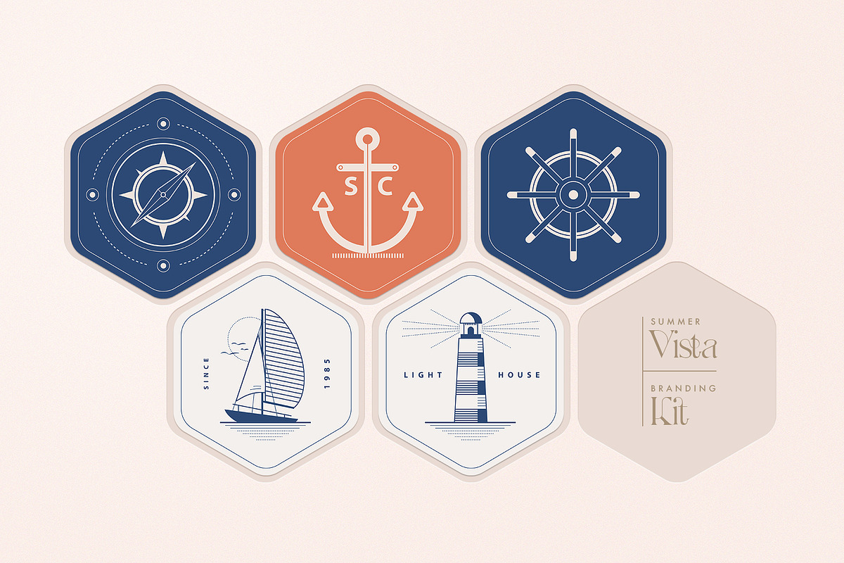 Summer Vista - Nautical Branding Kit, a Pattern Graphic by Polar Vectors (Photo 9 of 21)