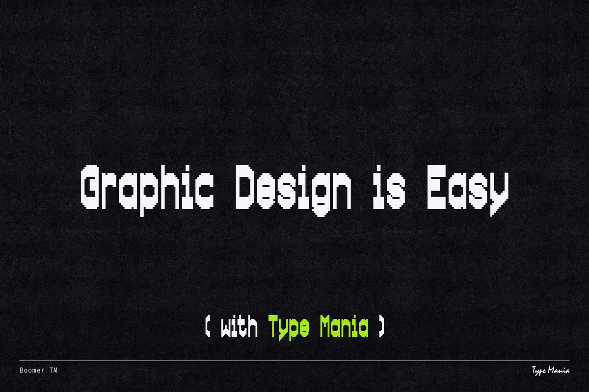 Boomer TM – Funky Pixel Font, a Sans Serif Font by Type Mania (Photo 10 of 10)