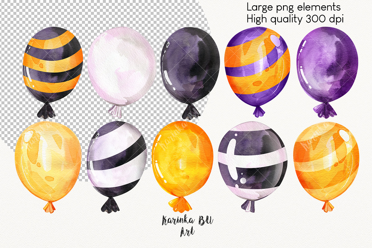 Watercolor Halloween Clipart set 7O+, an Object Graphic by KarinkaBU (Photo 3 of 6)