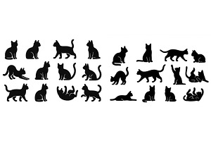 Variety of cat silhouettes, an Animal Illustration by ZinetroN