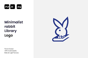 Minimalist Rabbit Library Logo, a Branding & Logo Template by Luxury Logos