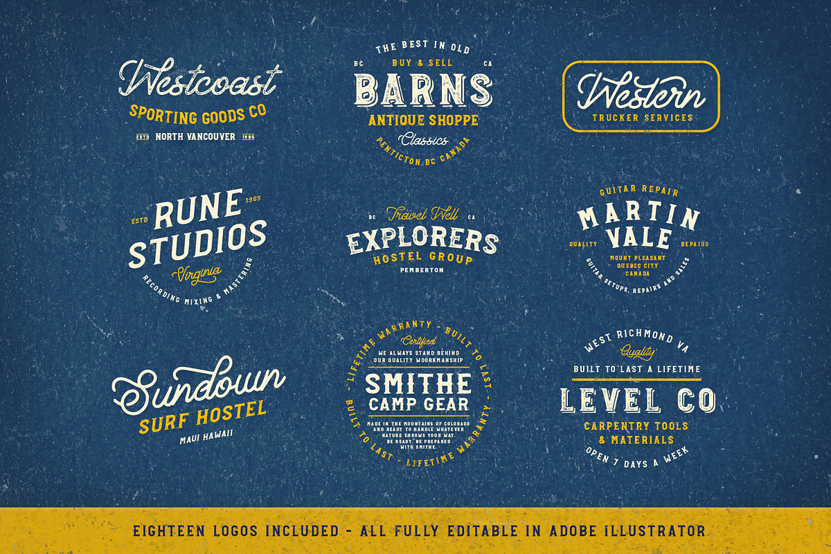 Explorers Logo & Font Collection, a Serif Font by Greg Nicholls