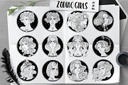12 Zodiac Girls. Vector set., a Person Illustration by Varvara Gorbash (Thumbnail 1 of 8)