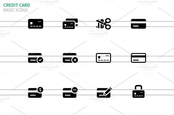 Credit Card Icons On White