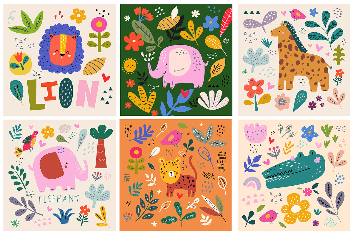 Cute baby animals collection, an Animal Illustration by MoleskoStudio (Photo 6 of 33)