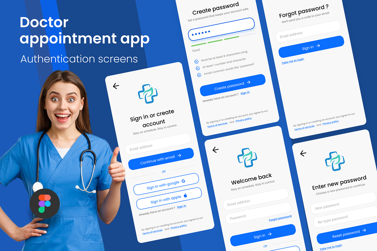 Medical app ui kit + design system preview 4