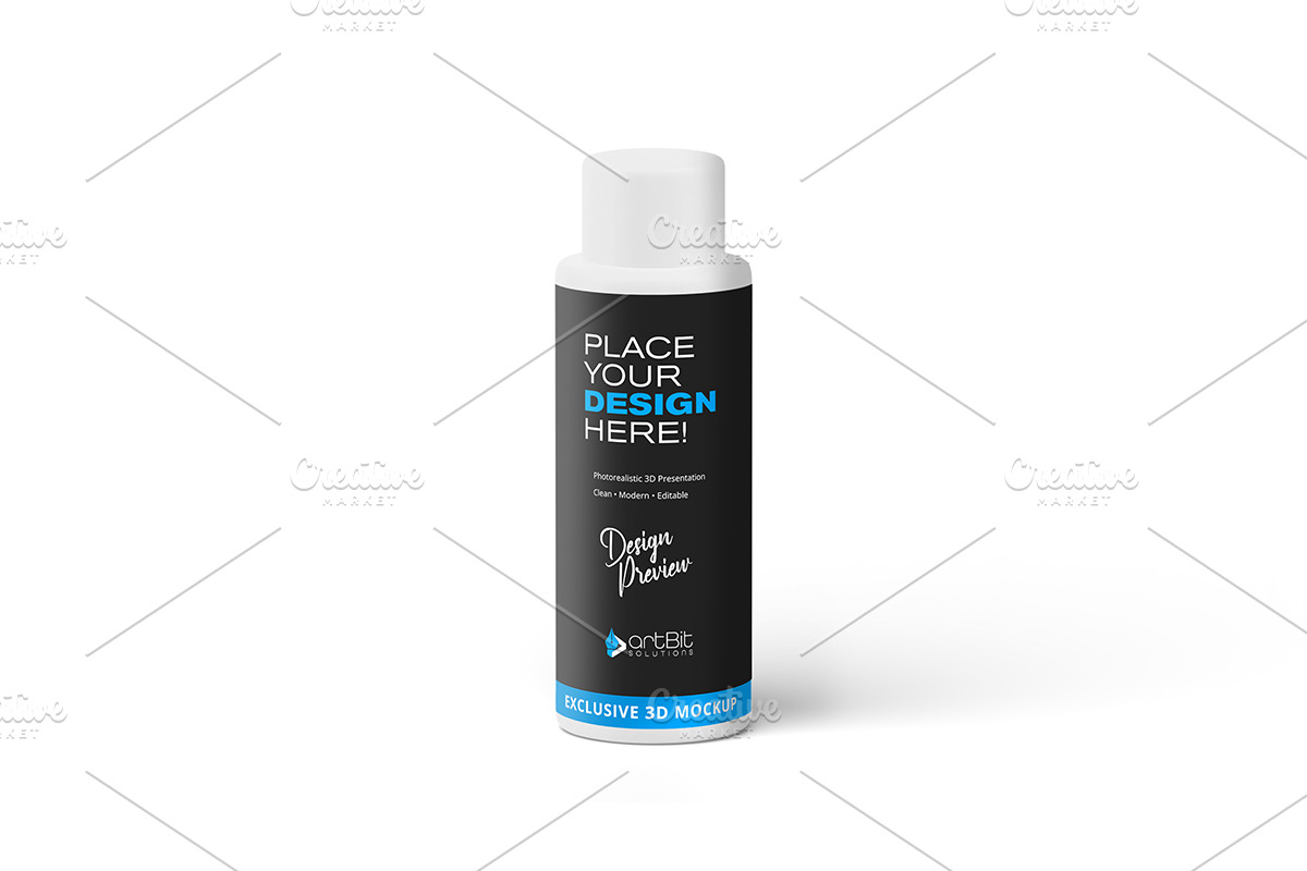 Plastic Shampoo Bottle Mockup, a Packaging Mockup by artBit Design Studio (Photo 5 of 11)