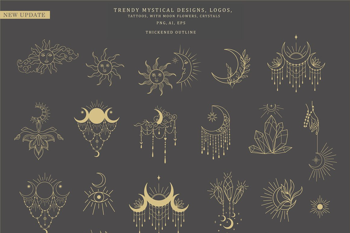 UPDATE! Mystical Moon Trendy Designs, a Decorative Illustration by Designwork (Photo 8 of 23)