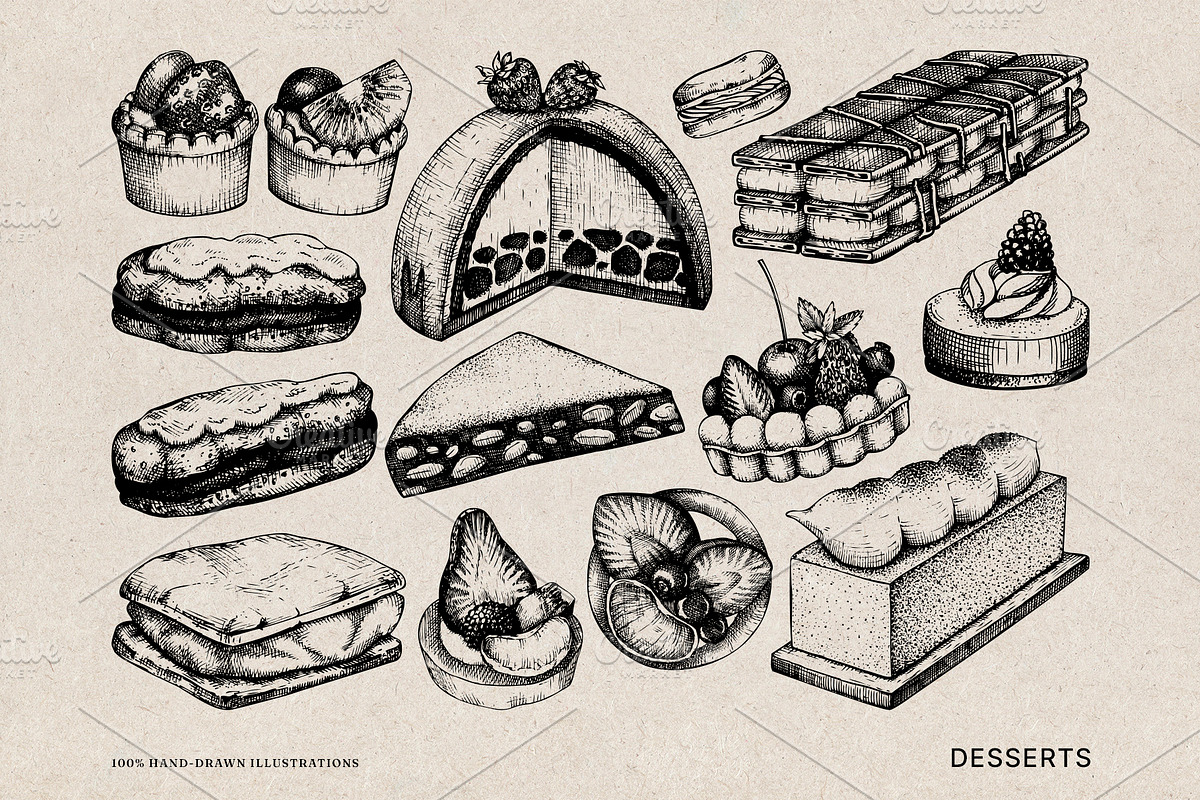 Bakery Illustrations Vector Bundle, a Food Illustration by Yevheniia (Photo 5 of 10)