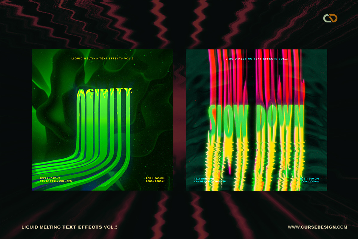 Liquid Melting Text Effects Vol.3, an Action Add-On by Cursedesign (Photo 5 of 9)