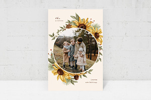 Autumn Sunflower Photo Card Template