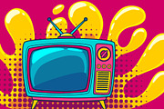 Comic retro tv on halftone and, an Object Illustration by Things for designers (Thumbnail 2 of 3)