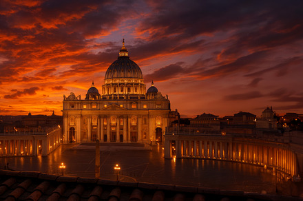 White smoke Sunset Vatican City