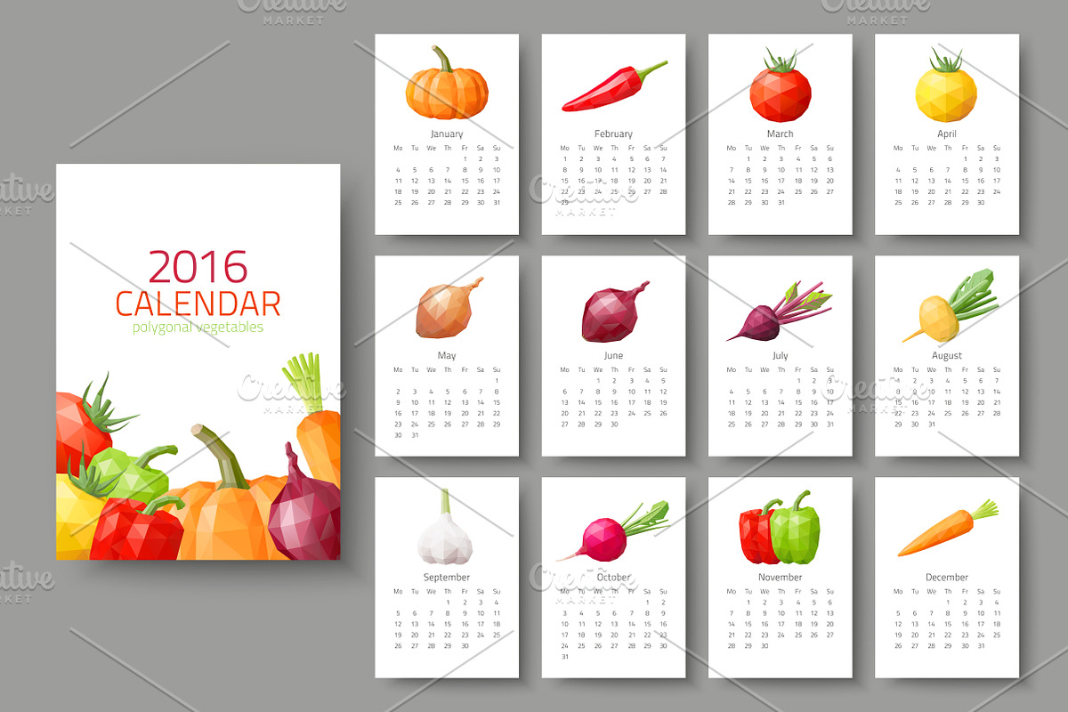 Geometrical calendar of 2016, a Graphic by samarka