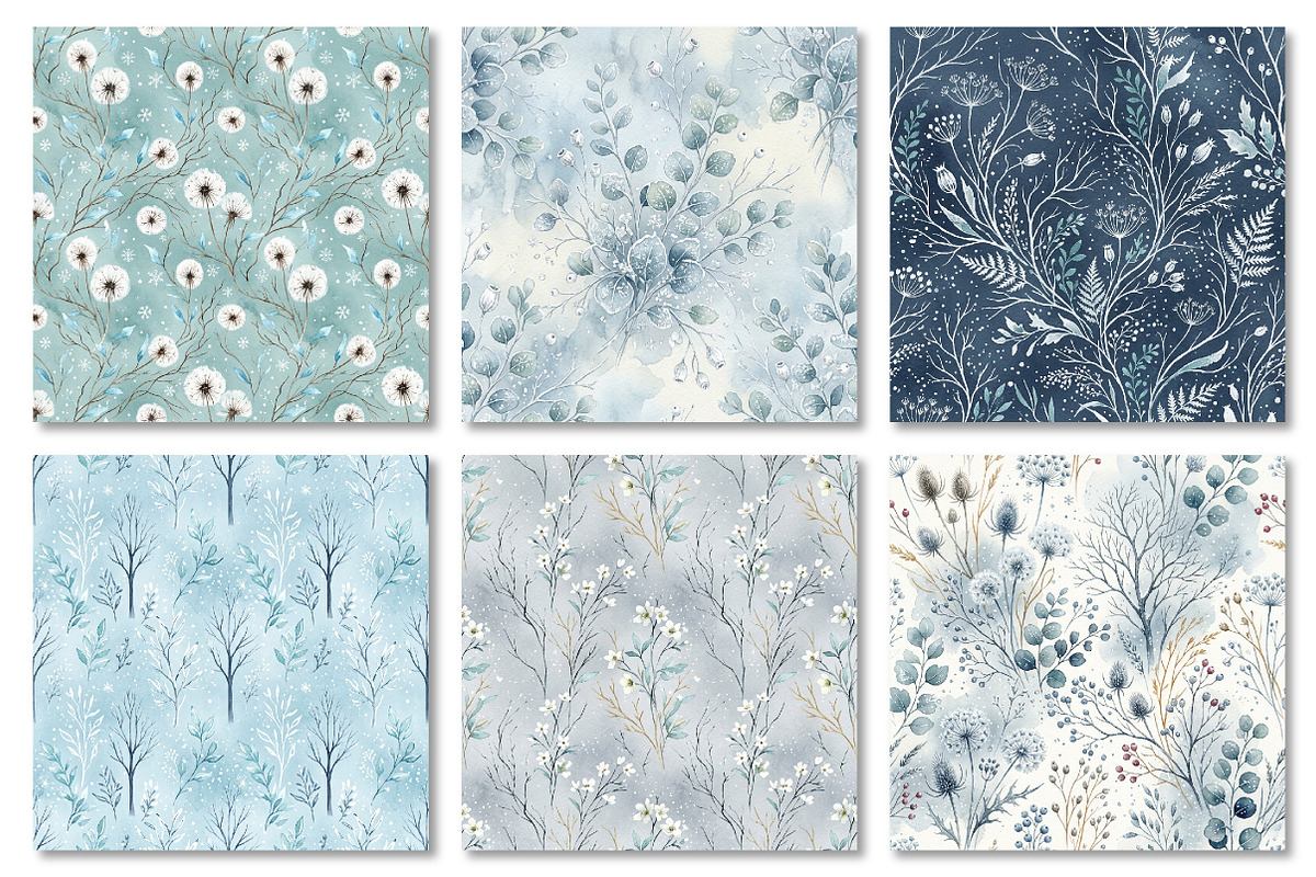 Winter Frost Garden Seamless Pattern, a Texture Graphic by Dream Creation (Photo 5 of 7)