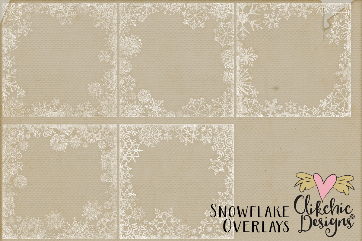 Grungy Textured Snowflake Overlays preview 2