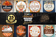 25 ThanksGiving Round Signs SVG Bund, a Seasonal Illustration by Asaelv Shop! (Thumbnail 3 of 7)