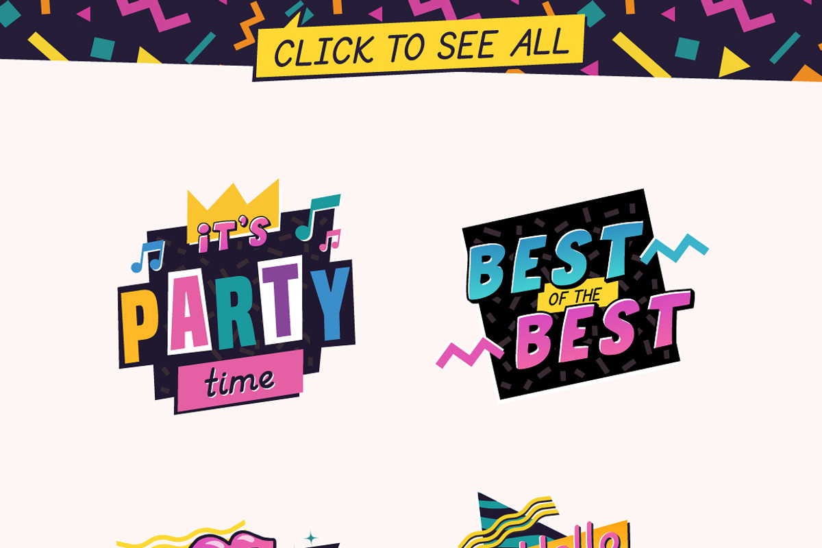 The 90's. Vector Graphic Set., a Graphic by Darumo Shop (Photo 2 of 7)