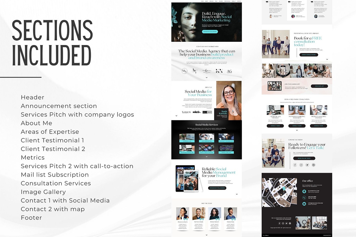 Social Media Agency Website Template, a Landing Page Template by Kromatic Design Studio (Photo 2 of 8)
