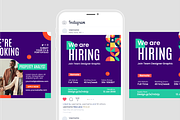 Modern We Are Hiring Instagram Post, a Social Media Template by SquidPixey (Thumbnail 2 of 6)