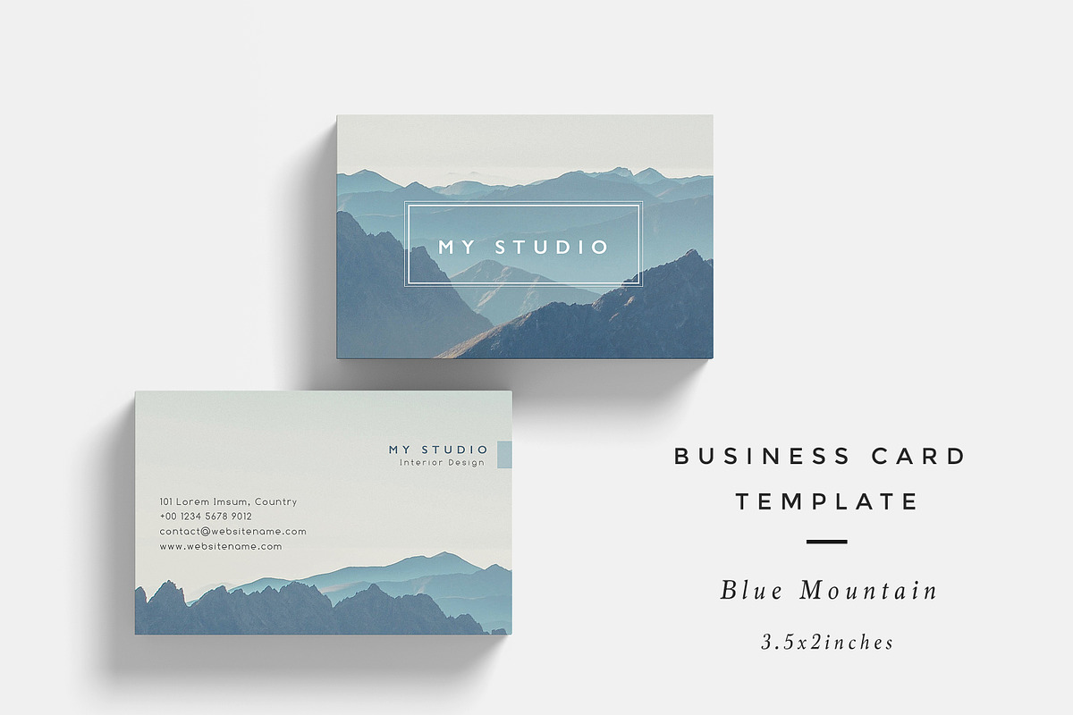 Blue Mountain Business Card Template, a Business Card Template by Nordic.Arg (Photo 1 of 2)