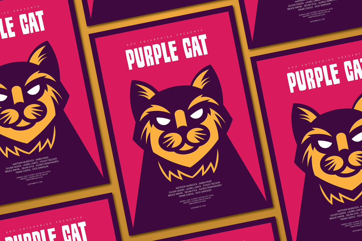 Purple Cat Halloween Flyer, a Flyer Template by ashenterprise (Photo 2 of 2)