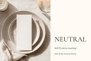 Neutral 4x9.25 Menu Mockup, a Product Mockup by Serenefeeling (Thumbnail 1 of 6)